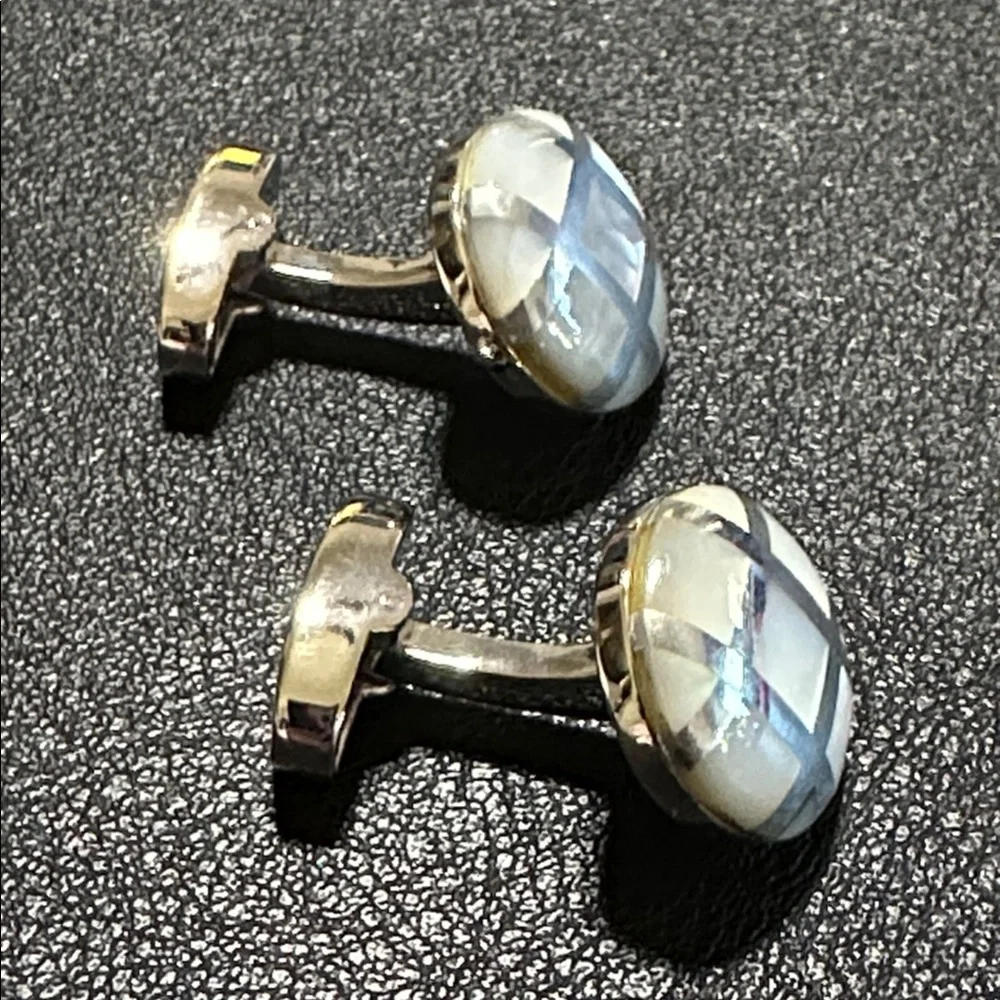 Joseph Abboud Checkered Mother Of Pearl Cufflinks